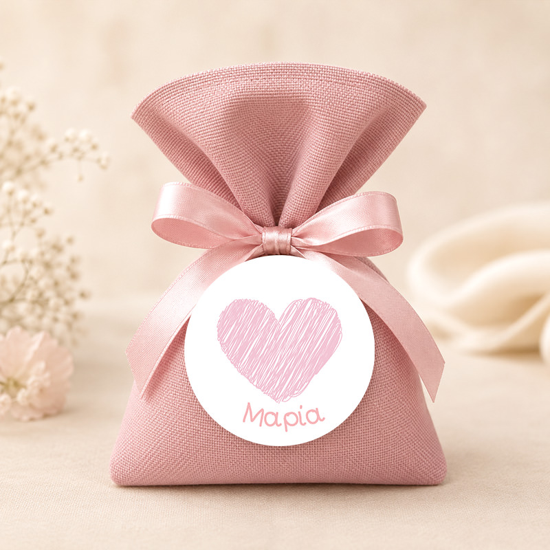 1022bob Pink Heart 2mpomponieres baftisis myalbum wooden koritsi agori pougi