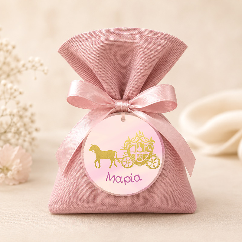 1036bob Pink and Gold 2mpomponieres baftisis myalbum wooden koritsi agori pougi