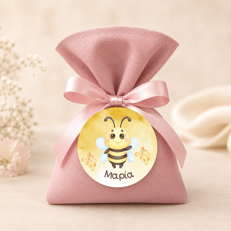 1039bob Bee Happy2 2mpomponieres baftisis myalbum wooden koritsi agori pougi