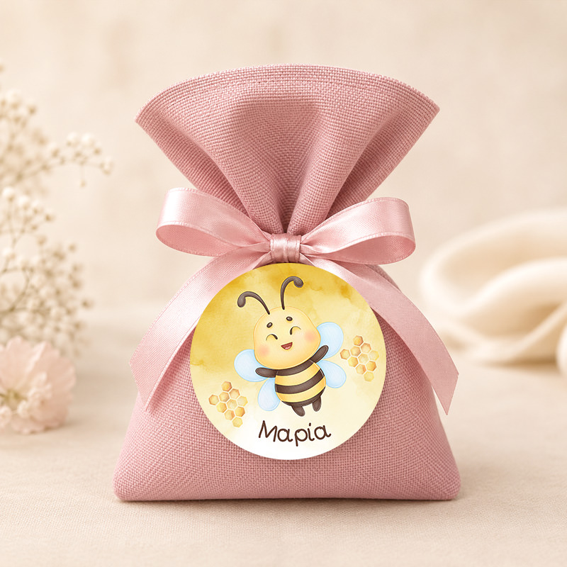 1040bob Bee Happy3 2mpomponieres baftisis myalbum wooden koritsi agori pougi