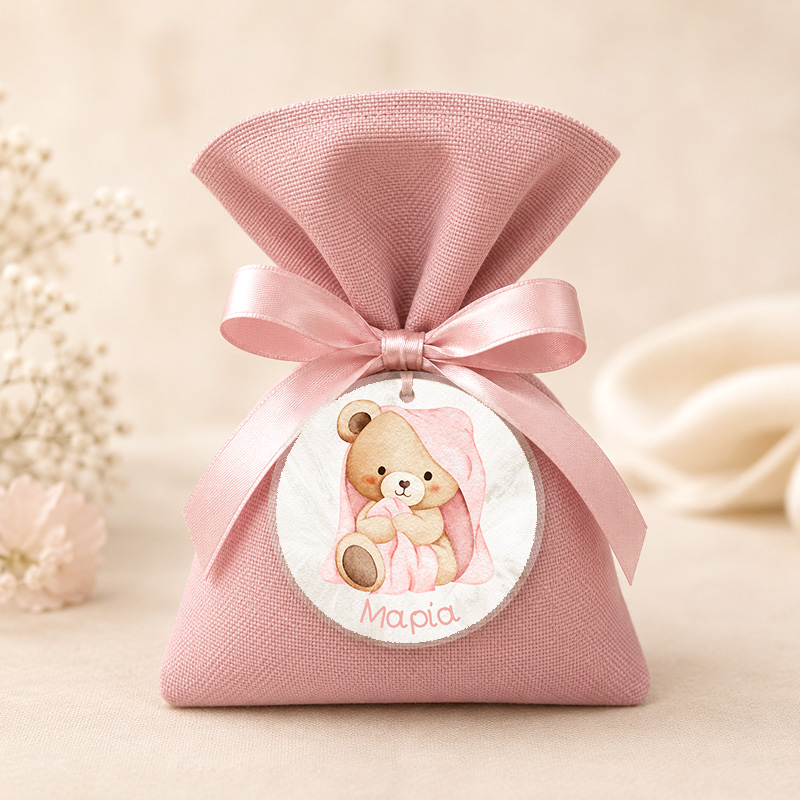 1084bob Baby Bear 2mpomponieres baftisis myalbum wooden koritsi agori pougi