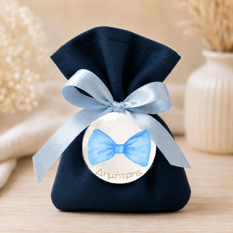 1090bob Blue Bow 1mpomponieres baftisis myalbum wooden koritsi agori pougi