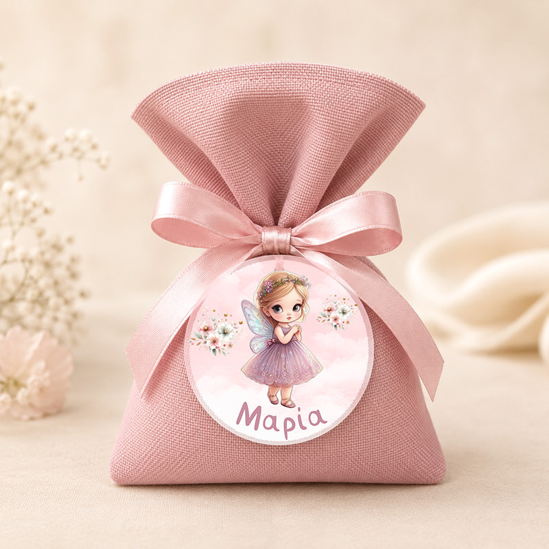 1104bob Flower Fairy 2mpomponieres baftisis myalbum wooden koritsi agori pougi