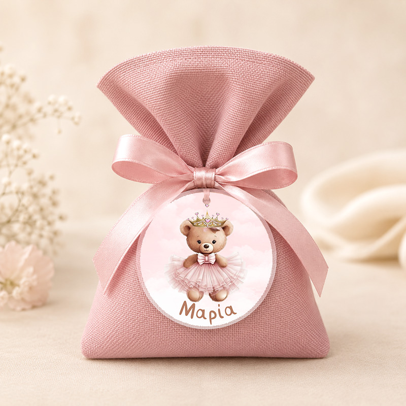 1108bob Bear Ballerina 2mpomponieres baftisis myalbum wooden koritsi agori pougi