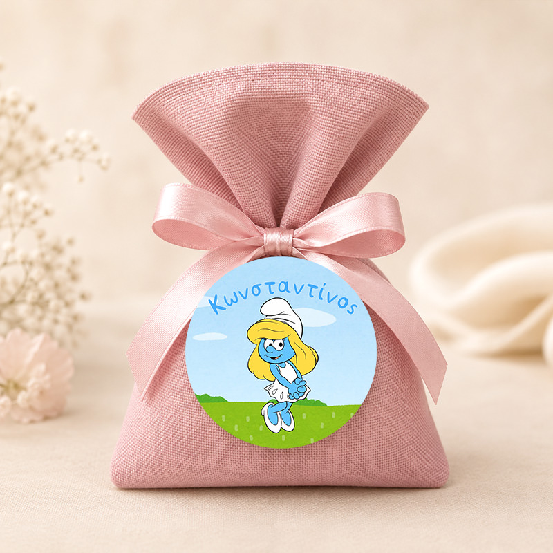 1128bob Little Smurf2 2mpomponieres baftisis myalbum wooden koritsi agori pougi