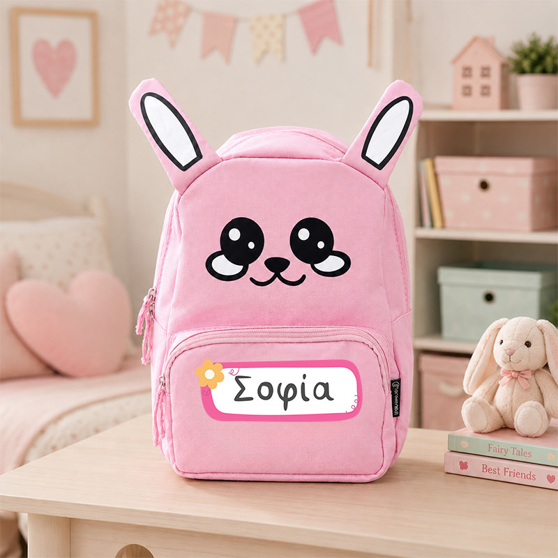 1021 bunny Τσάντα Νηπιαγωγείου myalbum sxoliki tsanta nipion ektiposi kai onoma kounelaki