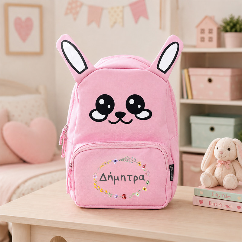 1022 bunny Τσάντα Νηπιαγωγείου (2) myalbum sxoliki tsanta nipion ektiposi kai onoma kounelaki