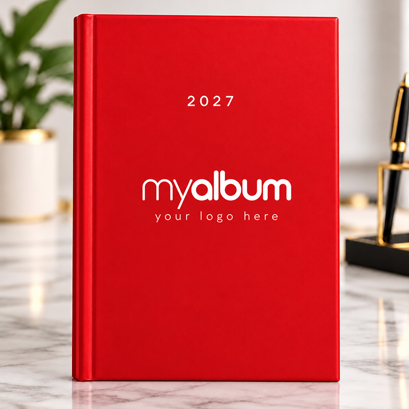 myalbum ημερολόγιο basic ημερήσιο δετό κόκκινο