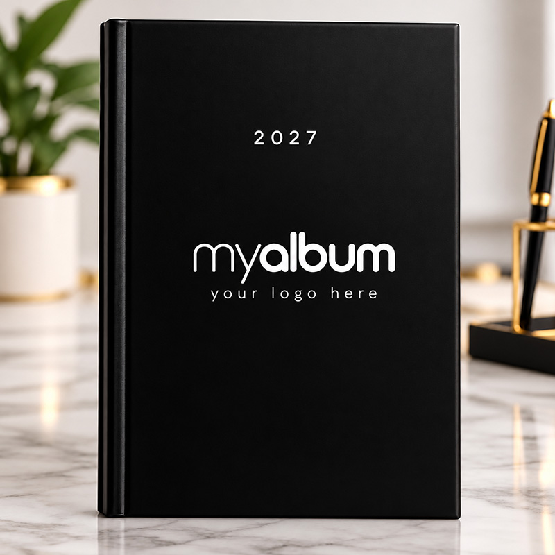 myalbum ημερολόγιο basic ημερήσιο δετό μαύρο